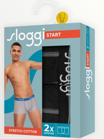 Alternative view of Boxer Sloggi Hipster 2 τεμ.  Μαύρο
