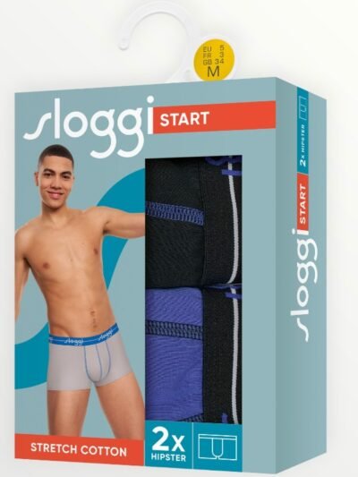 Alternative view of Boxer Sloggi Hipster 2 τεμ.  Μαύρο/Ρουά
