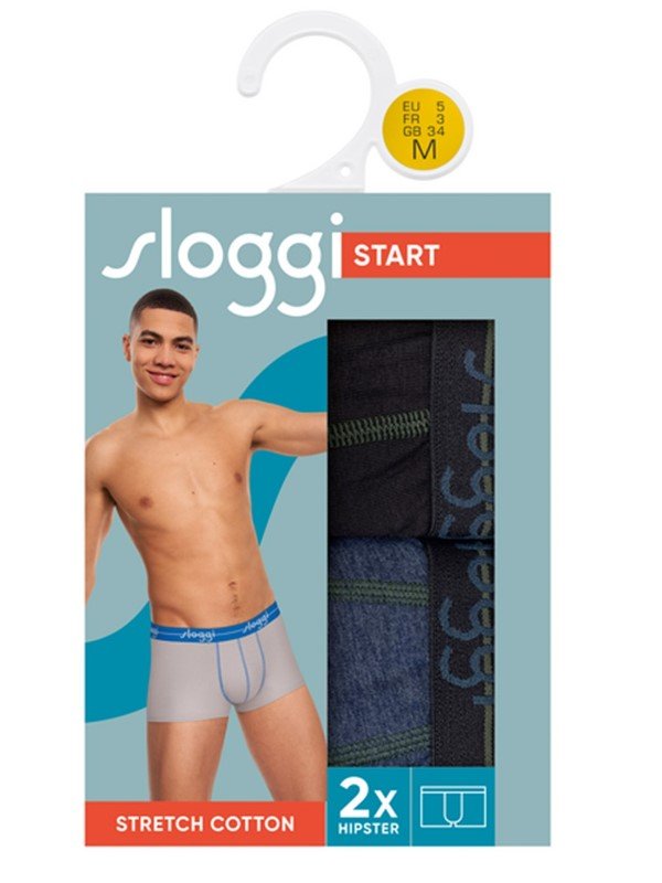 Boxer Sloggi Hipster 2 τεμ. Τζιν/Ανθρακί - Image 2