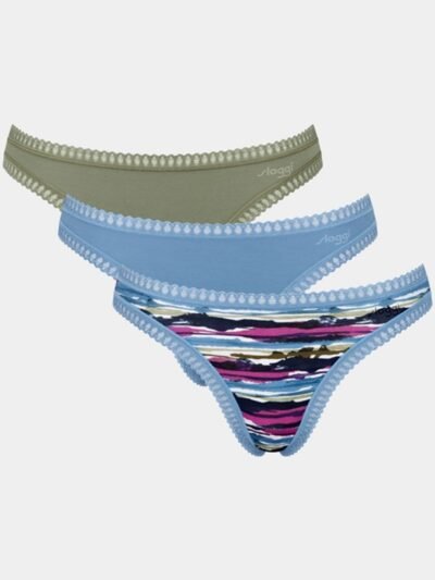 Sloggi Go Crush String 3 τεμ. M010 Λαδί/Σιέλ/Εμπριμέ