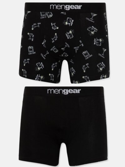 Boxer Μινέρβα Mengear 2 τεμ.  Μαύρο/All Over