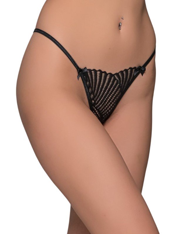 Tanga String Λύκρα Milena by Paris Μαύρο - Image 2