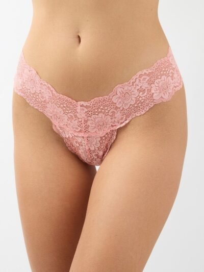 Minerva Thong Ελαστική Δαντέλα  Σομόν