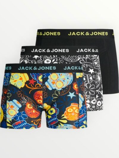 Boxer παιδικά Jack & Jones 3 τεμ. Μαύρο/Τύπωμα All over