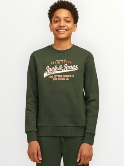 Alternative view of Μπλούζα Αγόρι Φούτερ Jack & Jones 6-16 ετών  Σκούρο Πράσινο