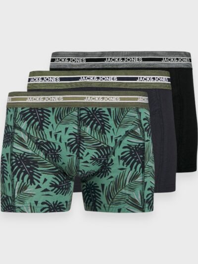 Boxer παιδικά Jack & Jones 3 τεμ.  Μαύρο/Ανθρακί/Αll over