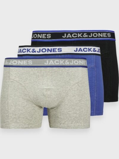 Boxer παιδικά Jack & Jones 3 τεμ. Γκρι/Ρουά/Μαύρο