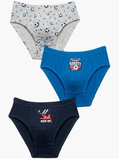 Σλιπ παιδικά Μινέρβα 3 τεμ.  Navy/Γκρι μελανζέ/Μπλε