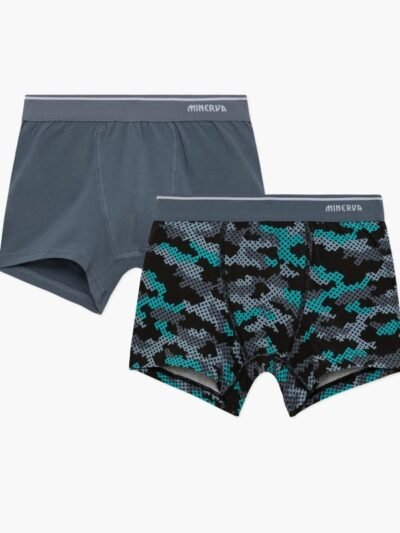 Boxer παιδικά Μινέρβα 2 τεμ. GREY-BLACK GREEN