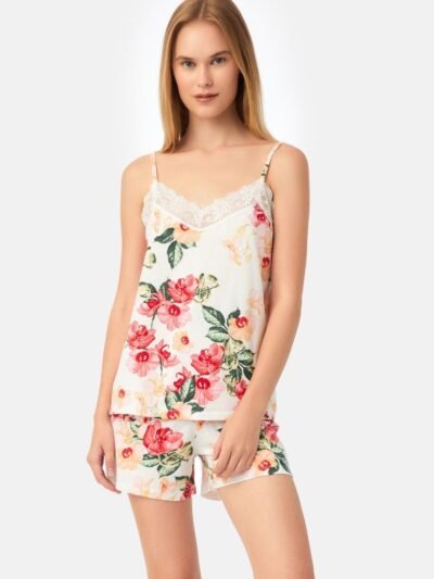 Πυζάμα Βαμβακερή Μινέρβα  Εκρού floral