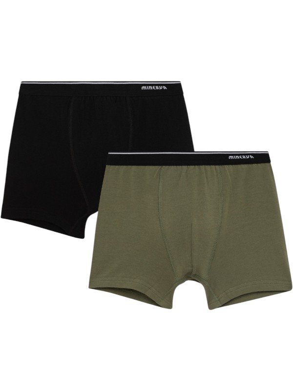 Boxer παιδικά Μινέρβα 2 τεμ. Χακί/Μαύρο