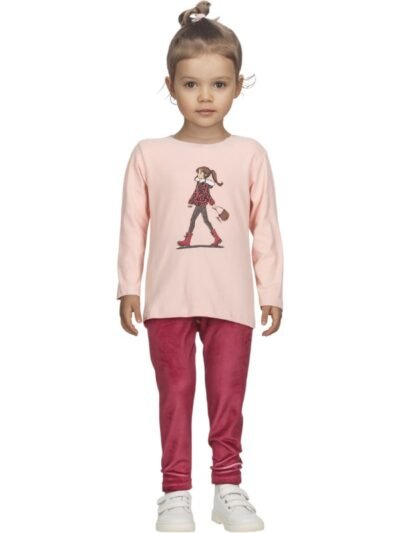 Alternative view of Σετ  Κορίτσι Joyce 3 τεμ. 1-5 ετών   Μπορντώ/Σομόν/Μπορντώ