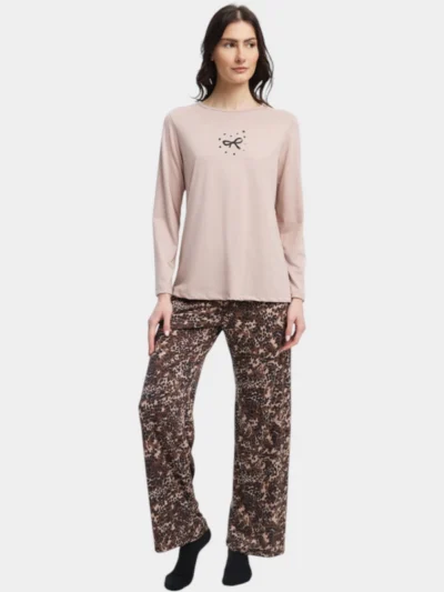 Πυζάμα Modal Μινέρβα BEIGE-BROWN LEOPARD